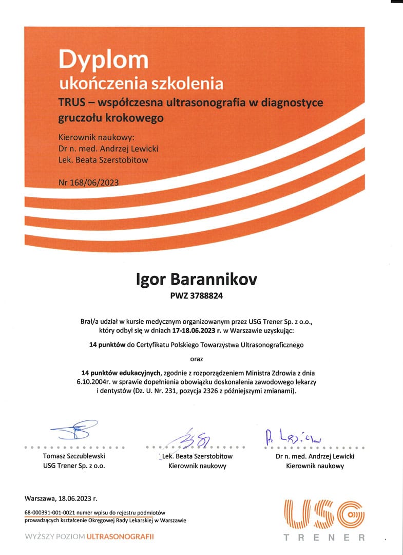 Igor Barannikov USG w diagnostyce gruczołu krokowego